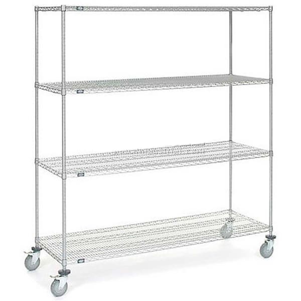 Nexel Chrome ESD Wire Shelf Truck w/4 Shelves, 72inL x 18inW x 69inH B2352019 - main